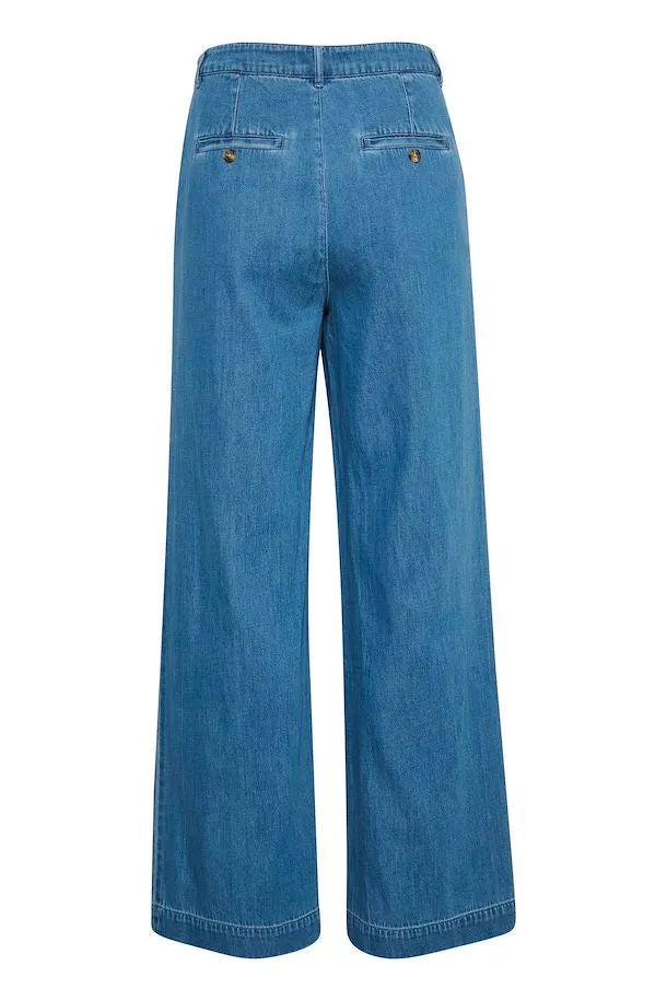 Sacs of Ashbourne   Part Two Coralie Trousers Medium Blue Denim