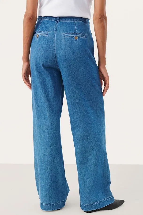 Sacs of Ashbourne   Part Two Coralie Trousers Medium Blue Denim