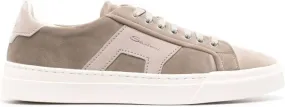 Santoni logo-debossed suede sneakers Grey