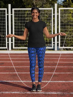 Sapphire Dragon Scale Youth Leggings