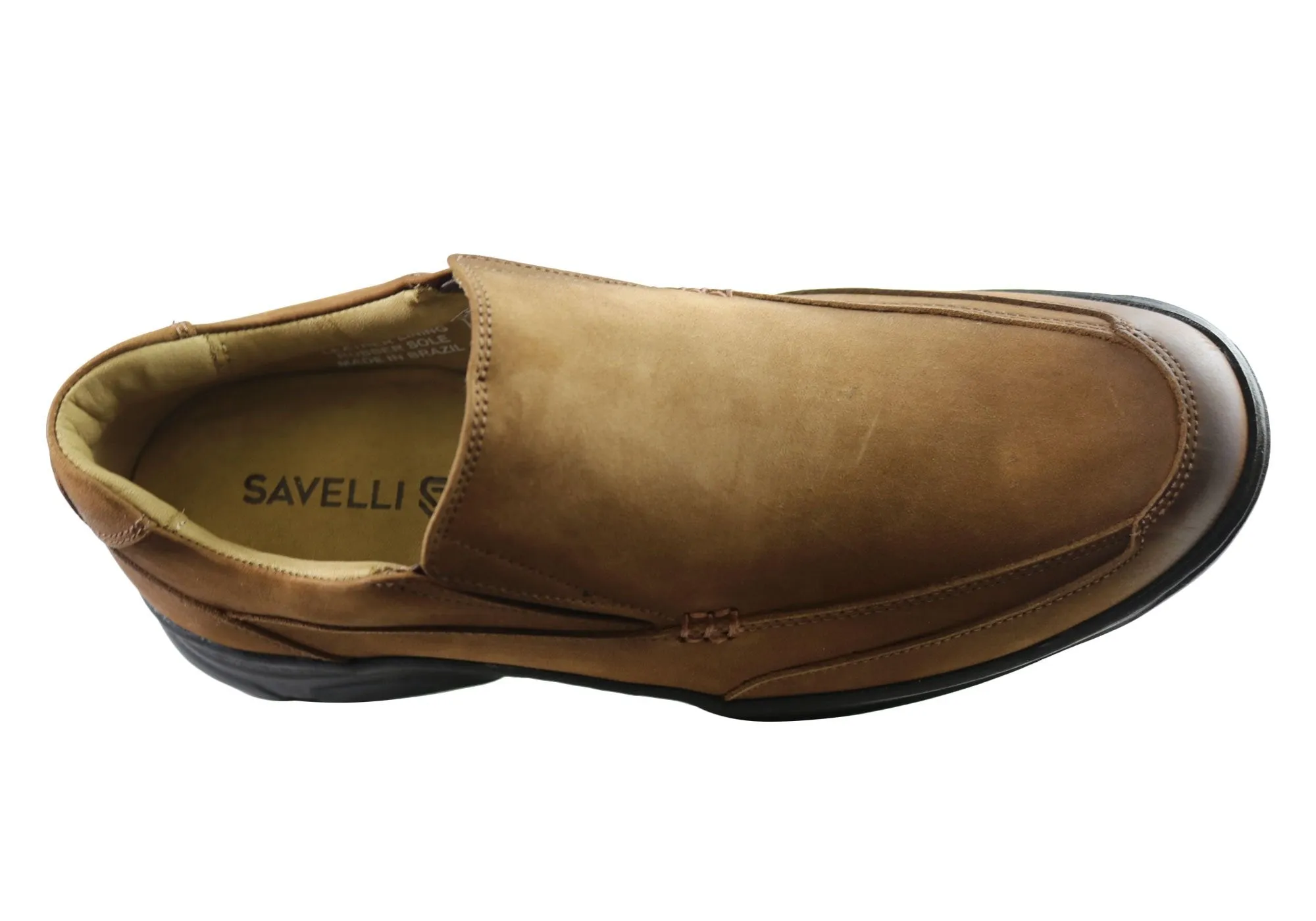 Savelli Isaac Mens Comfortable Leather Slip On Shoes Made In Brazil