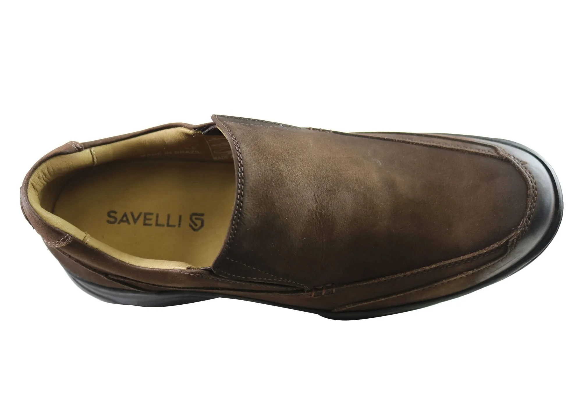 Savelli Isaac Mens Comfortable Leather Slip On Shoes Made In Brazil