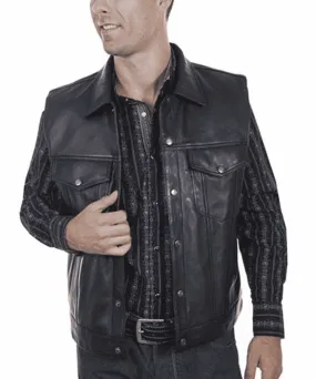 Scully Men's Black Leather Vest