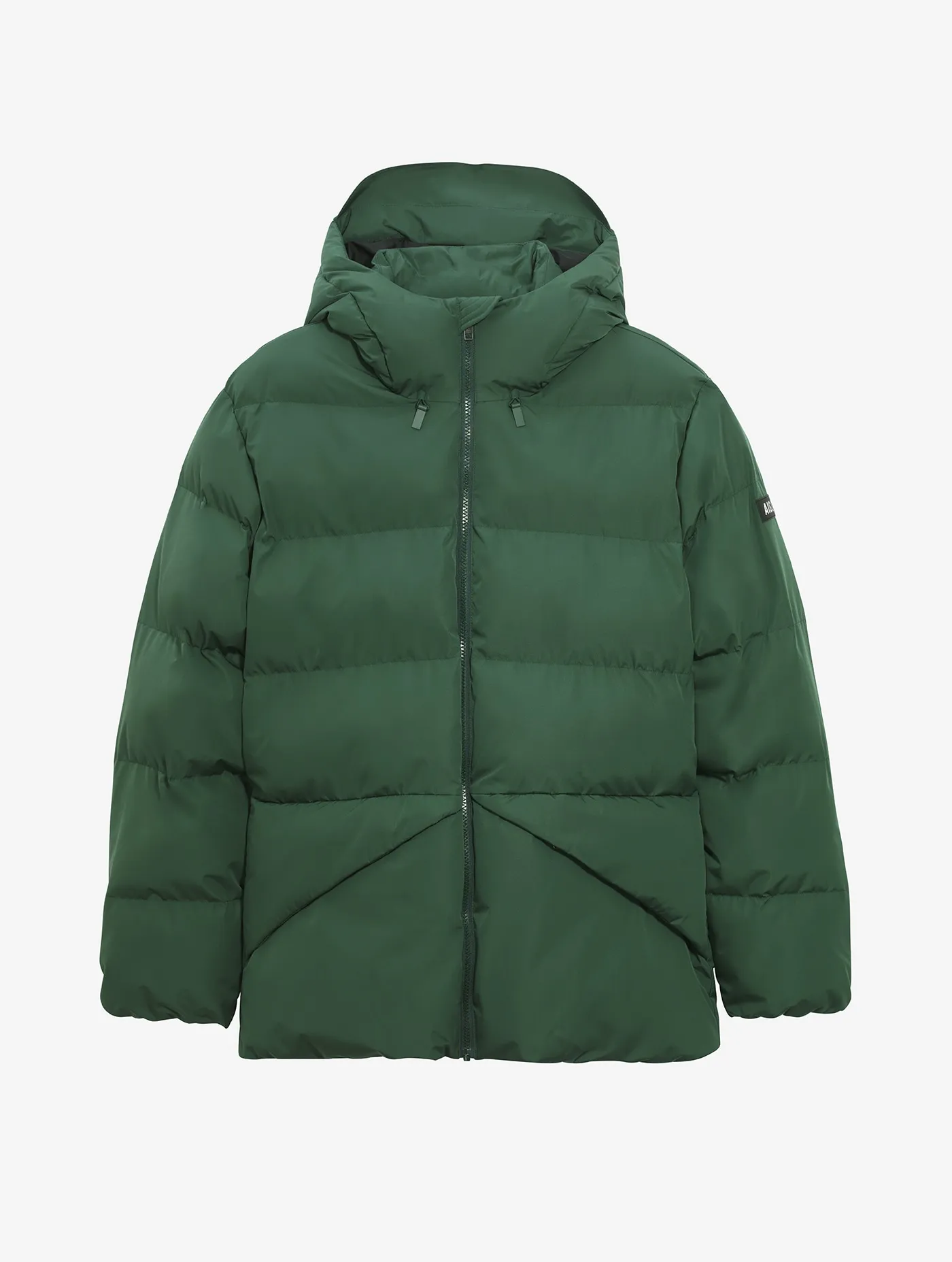 Short hooded Dupont Sorona® water-repellent quilted jacket