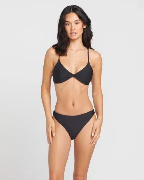 Simply Seamless Vneck Bikini Top - Black