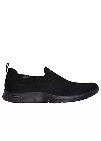 Skechers Arch Fit Black Refine Iris Trainers | Kaleidoscope