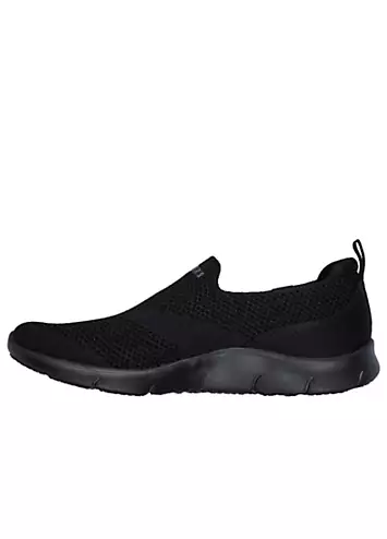 Skechers Arch Fit Black Refine Iris Trainers | Kaleidoscope