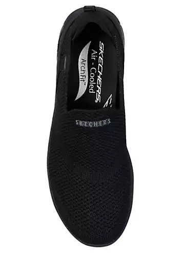 Skechers Arch Fit Black Refine Iris Trainers | Kaleidoscope