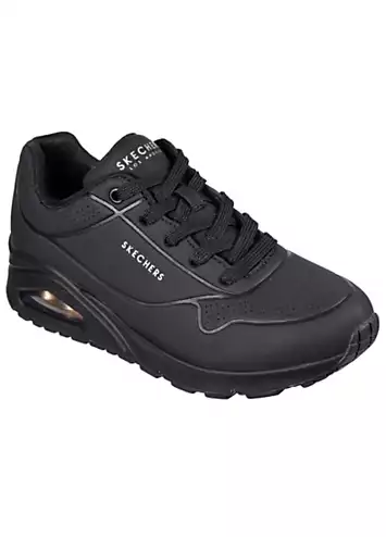 Skechers Ladies Black Uno Stand On Air Trainers | Grattan