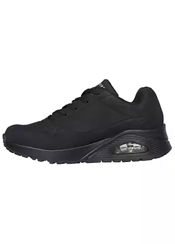 Skechers Ladies Black Uno Stand On Air Trainers | Grattan