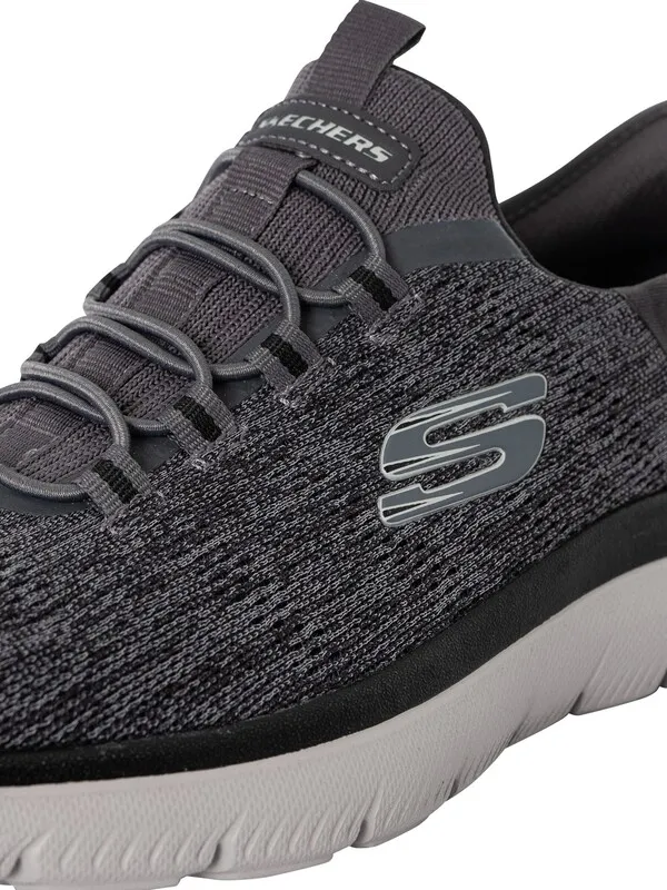 Skechers Slip-ins Summits Key Pace Trainers - Charcoal/Black