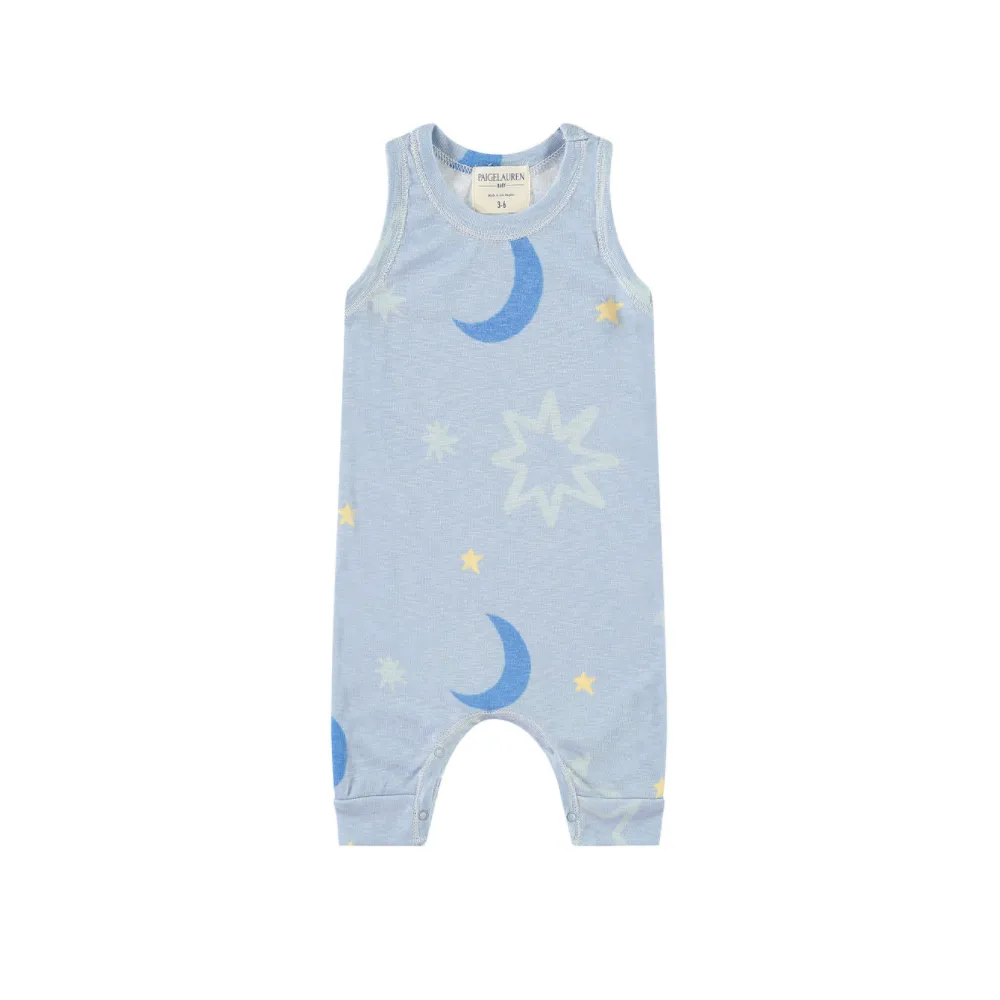 Slub Moon and Star Tank Romper