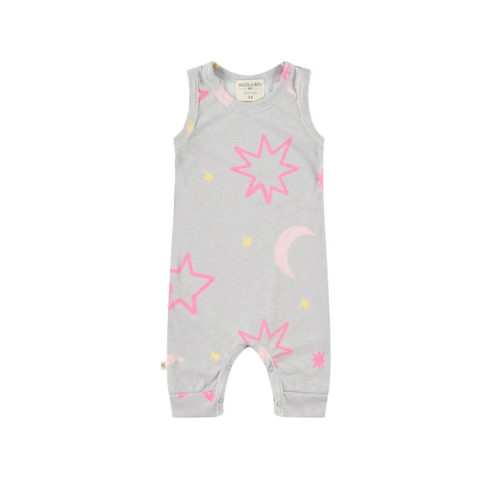 Slub Moon and Star Tank Romper