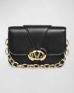 Small VLOGO Flap Leather Shoulder Bag