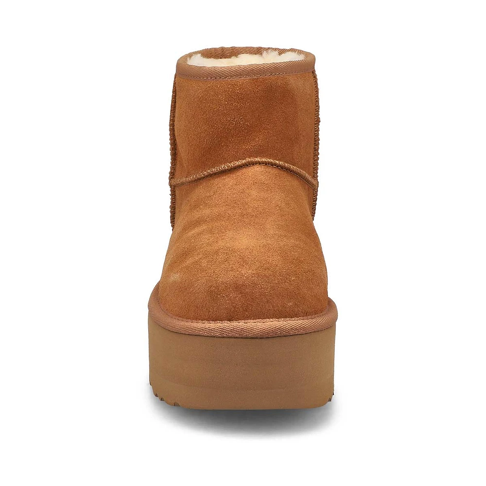 Soft Moc Womens Classic Mini Platform Boot - Chestnut