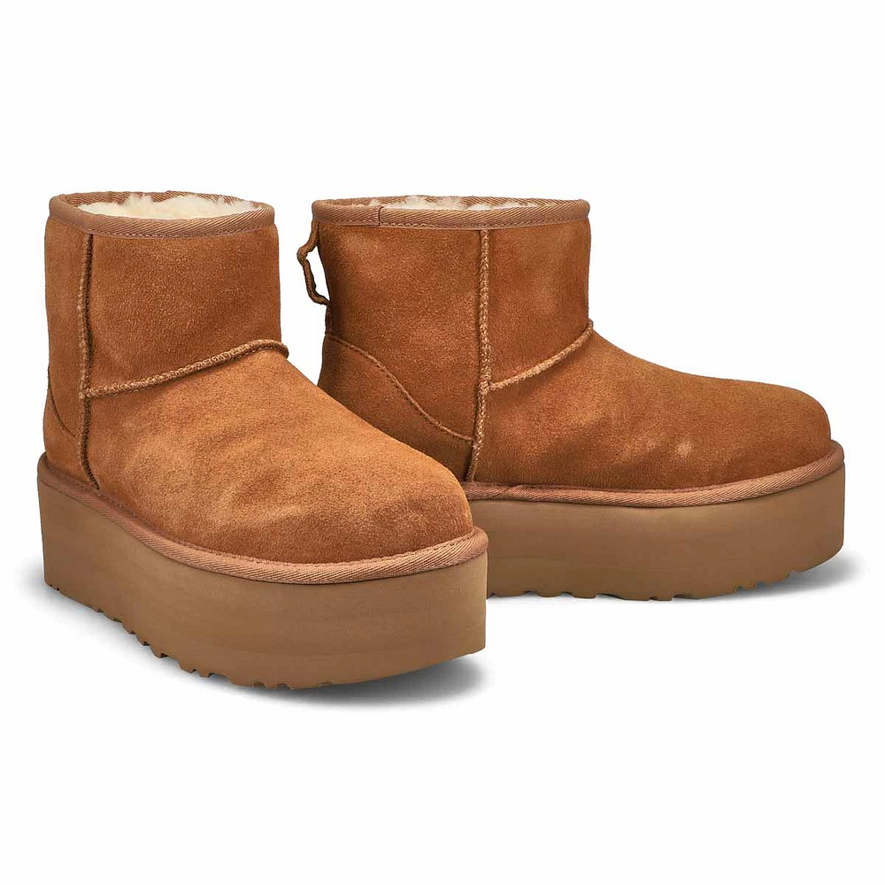 Soft Moc Womens Classic Mini Platform Boot - Chestnut