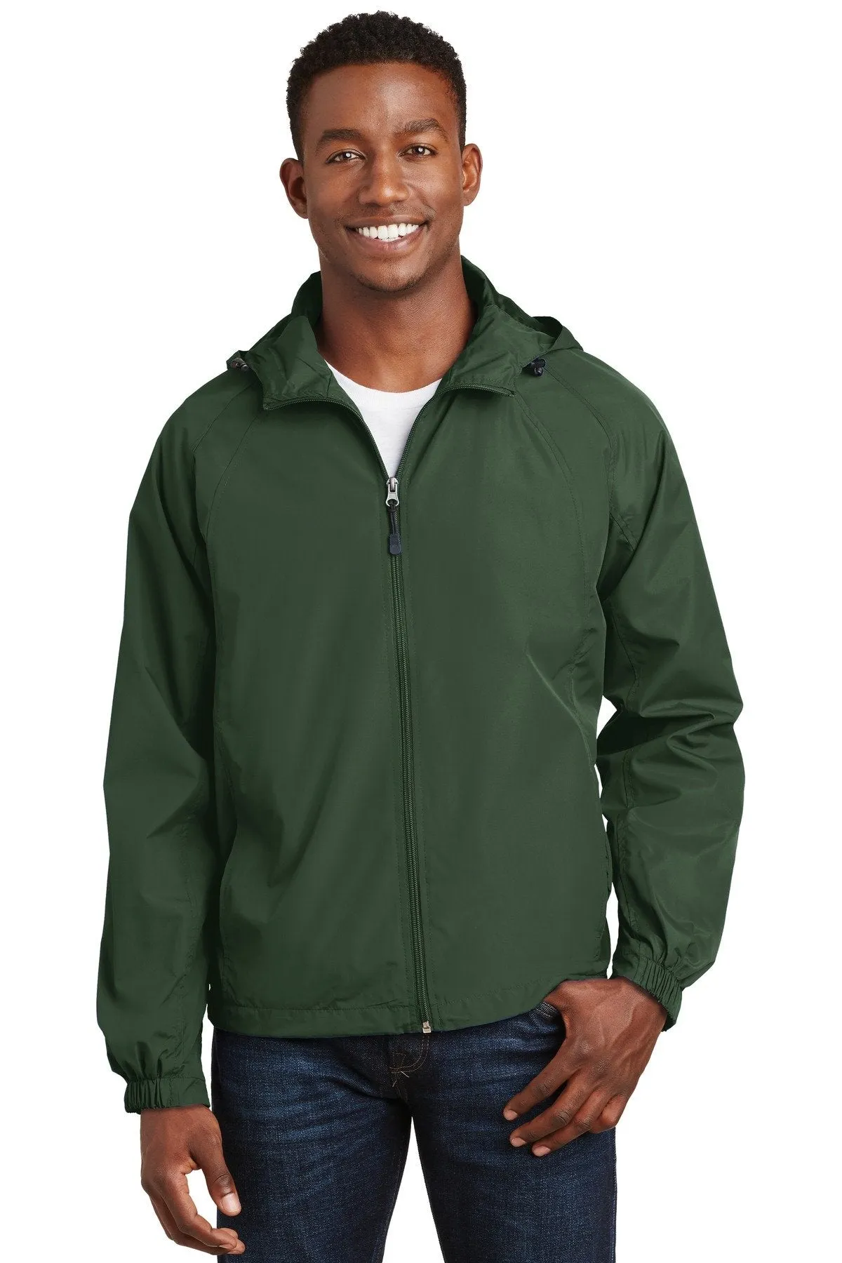 Sport-Tek Hooded Raglan Jacket JST73 Forest Green