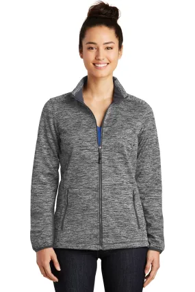 Sport-Tek Ladies PosiCharge Electric Heather Soft Shell Jacket LST30 Black Electric