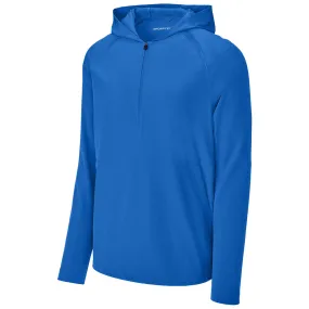 Sport-Tek Men's True Royal Repeat 1/2-Zip Long Sleeve Hooded Jacket