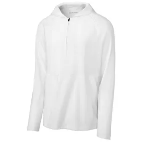 Sport-Tek Men's White Repeat 1/2-Zip Long Sleeve Hooded Jacket