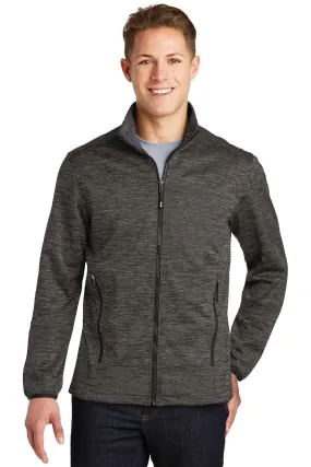 Sport-Tek PosiCharge Electric Heather Soft Shell Jacket JST30 Grey-Black Electric