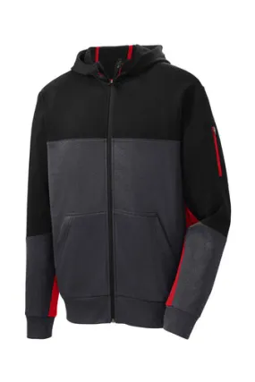 Sport-Tek  PosiCharge  Tri-Blend Wicking Fleece Full-Zip Hooded Jacket w/ LOGO Left Chest