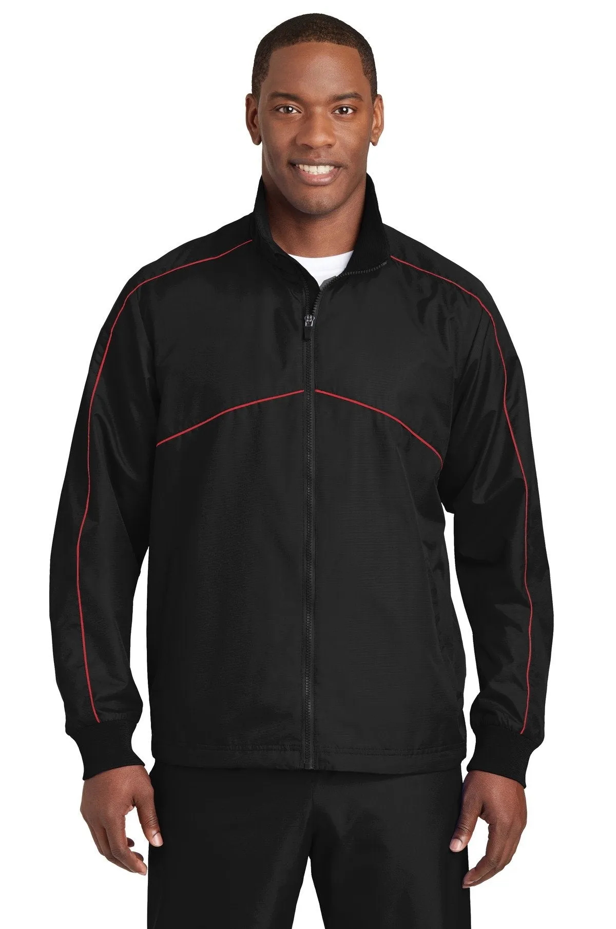 Sport-Tek Shield Ripstop Jacket JST83 Black/ True Red