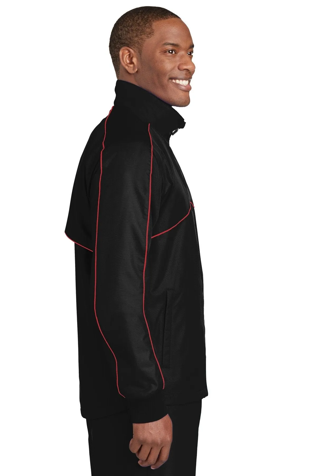 Sport-Tek Shield Ripstop Jacket JST83 Black/ True Red