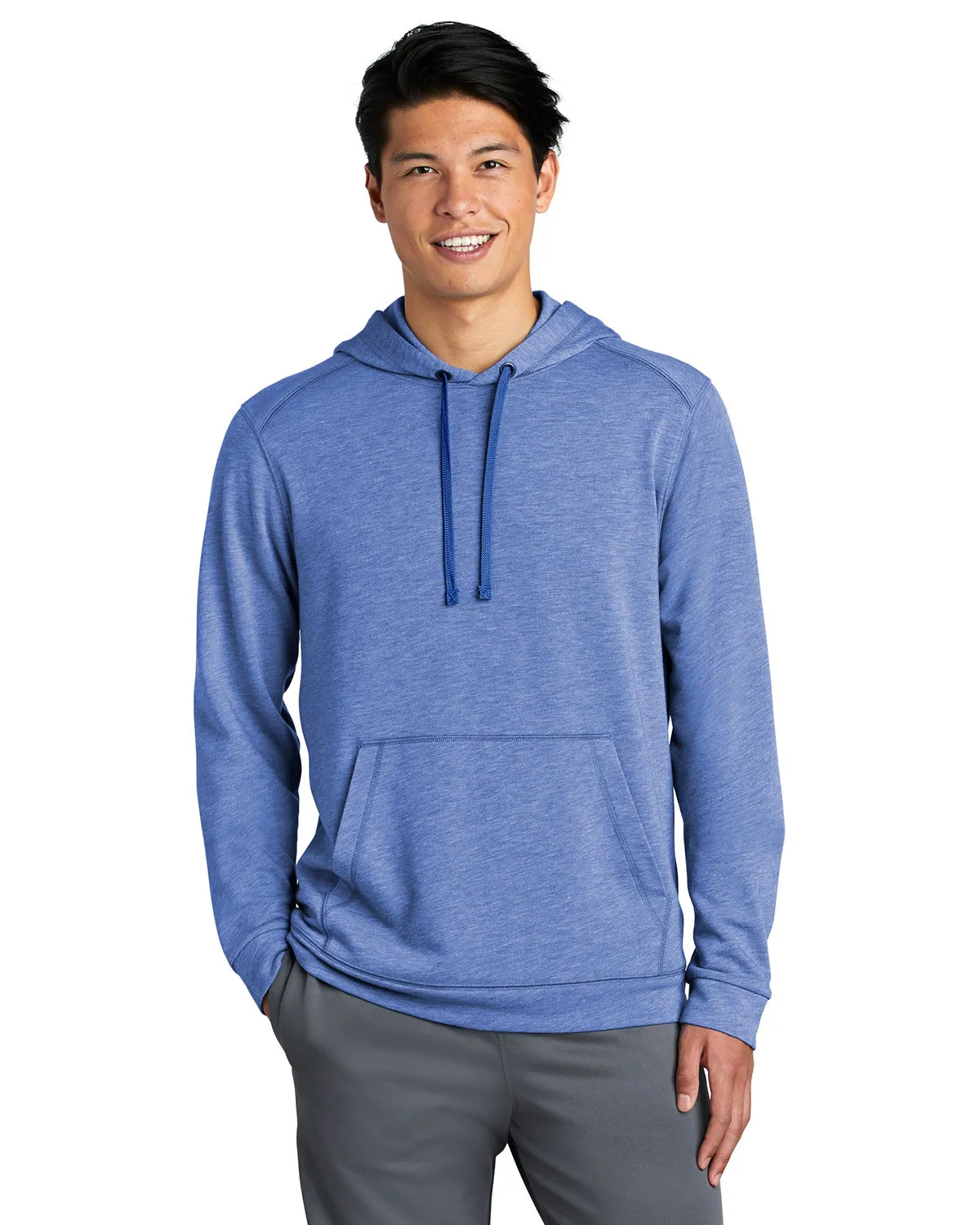 Sport-Tek ST296 Men PosiCharge Tri-Blend Wicking Fleece Hooded Pullover