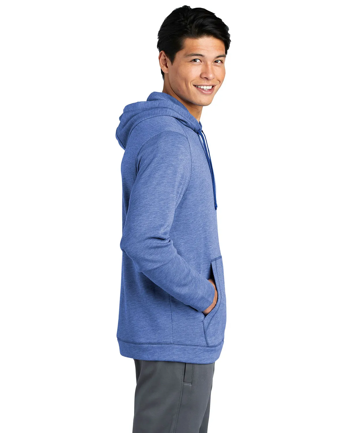 Sport-Tek ST296 Men PosiCharge Tri-Blend Wicking Fleece Hooded Pullover