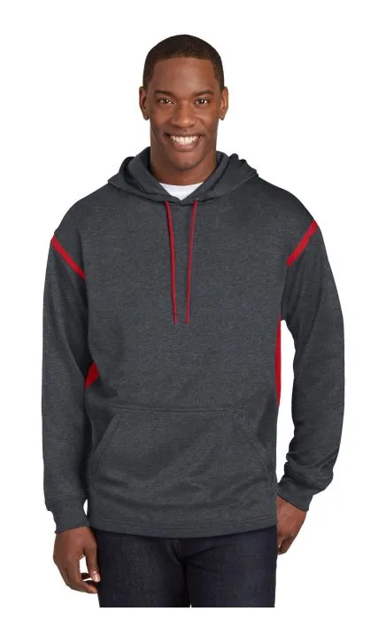 Sport-Tek TST246 DISCONTINUED Tall Tech Fleece Colorblock Hooded Sweatshirt