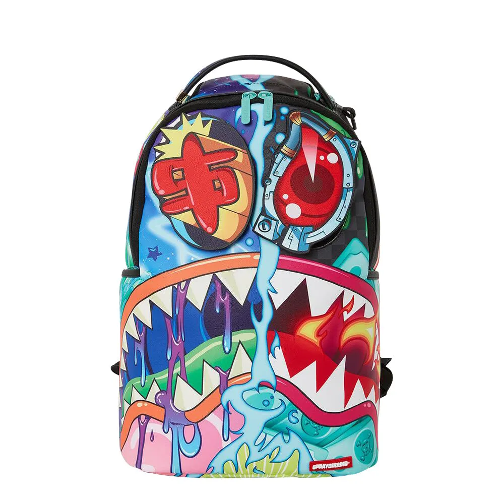 Sprayground Crazy Shark Split DLXSV Backpack w/ Removable Eyes B5357