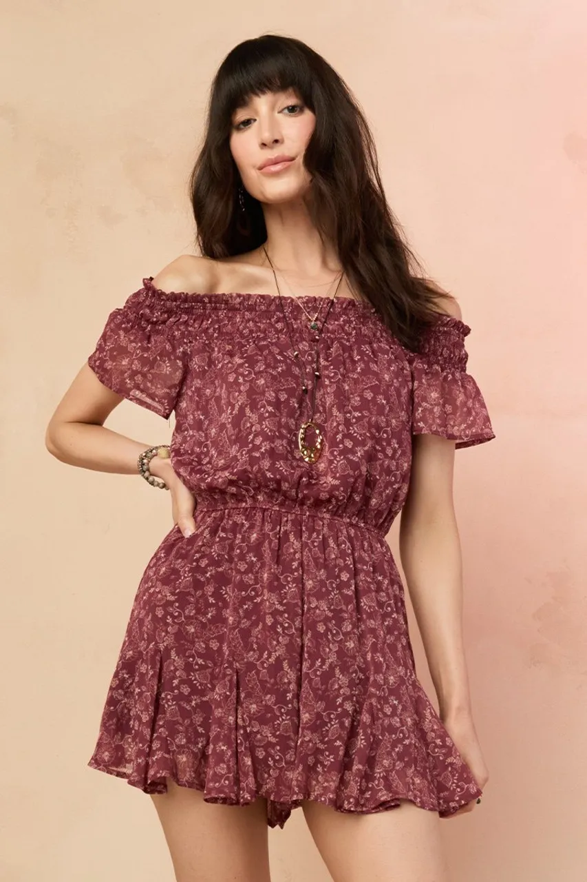 Steffanie Off Shoulder Floral Romper