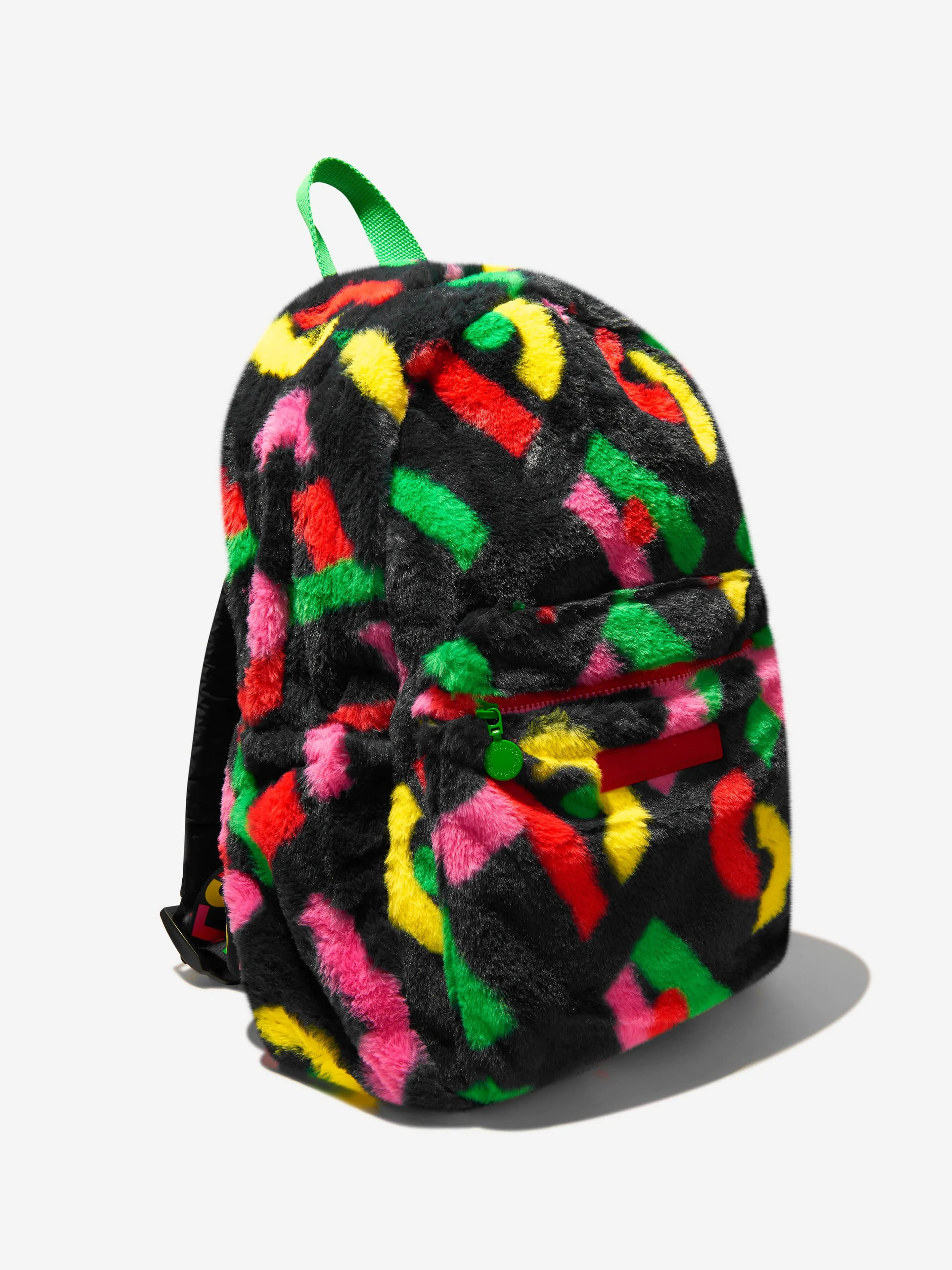 Stella McCartney Kids - Girls Faux Fur Logo Backpack (H:42cm) | Childsplay Clothing