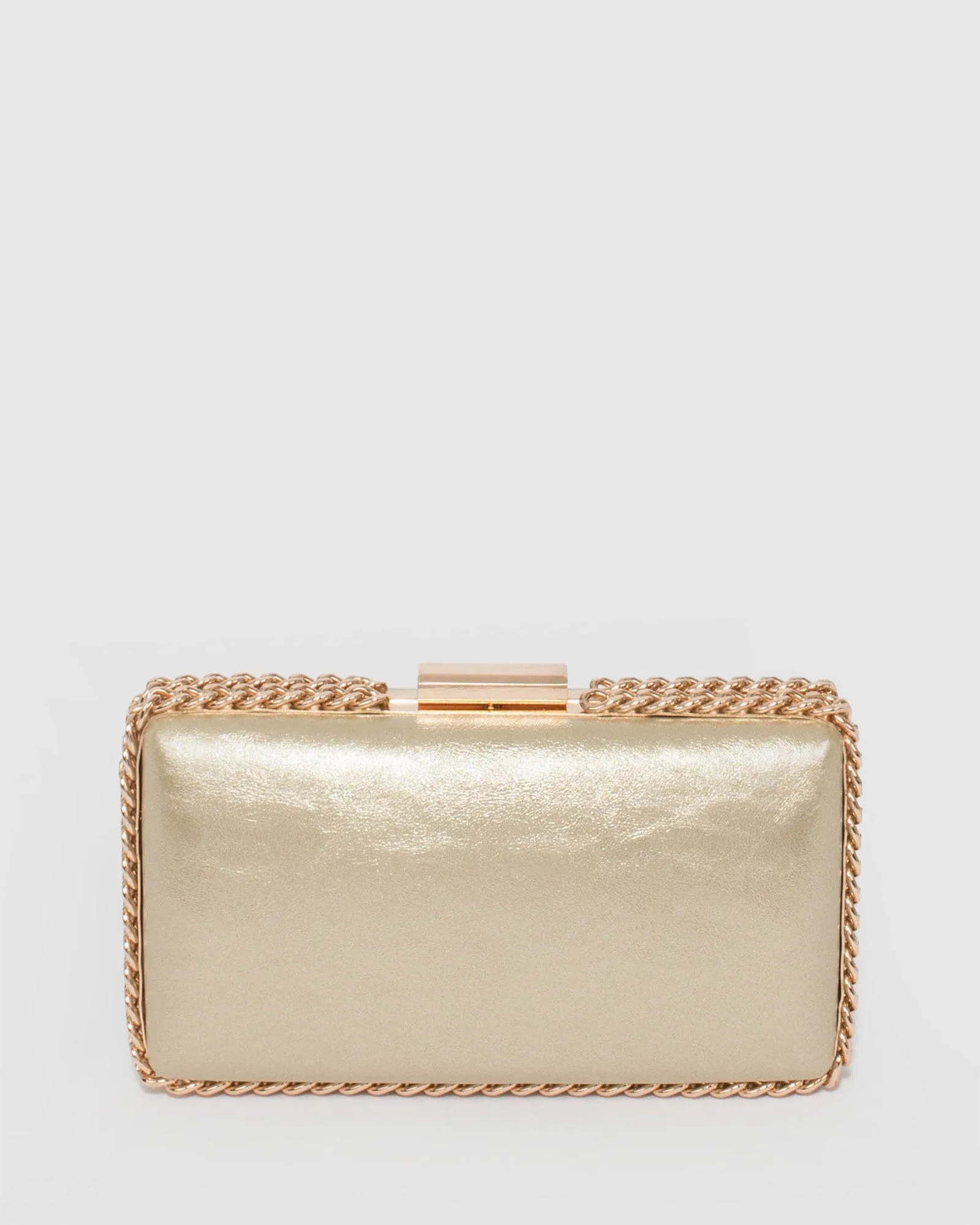 Steph Chain Gold Clutch Bag