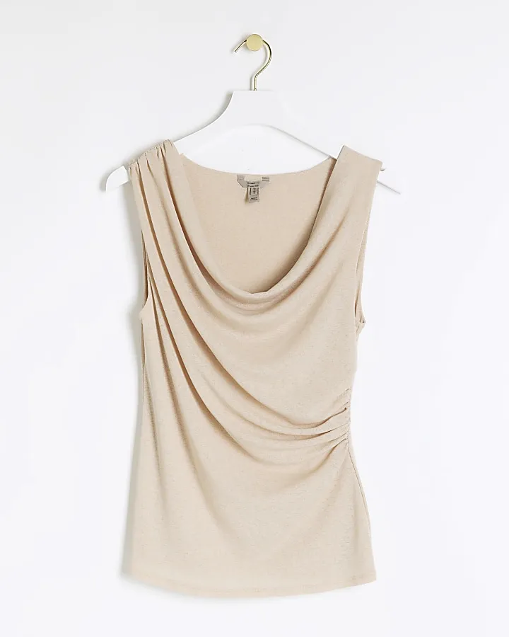 Stone cowl neck tank top