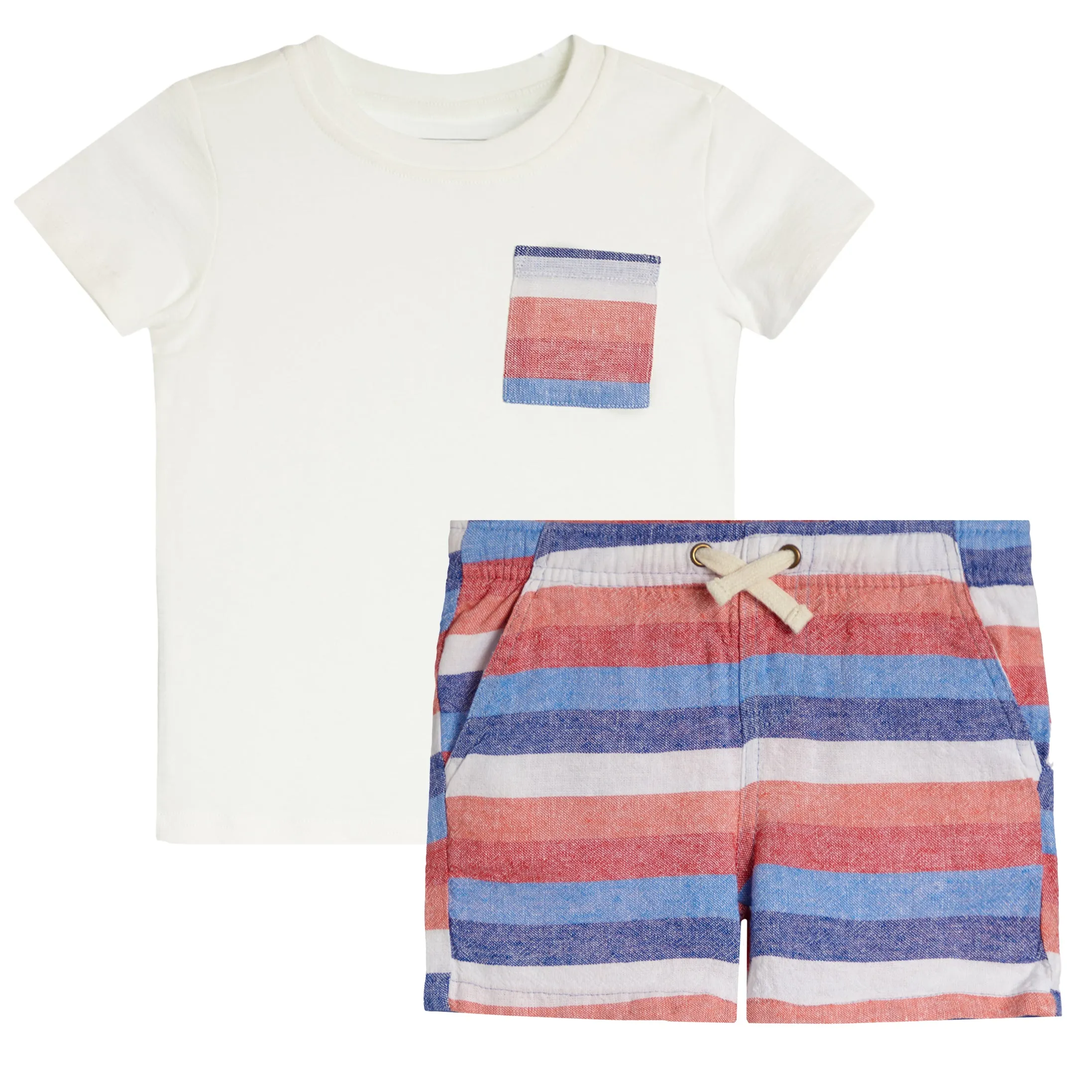 Stripe Pocket Short Set