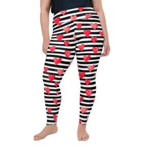 Stripes & Hearts Plus Size Leggings