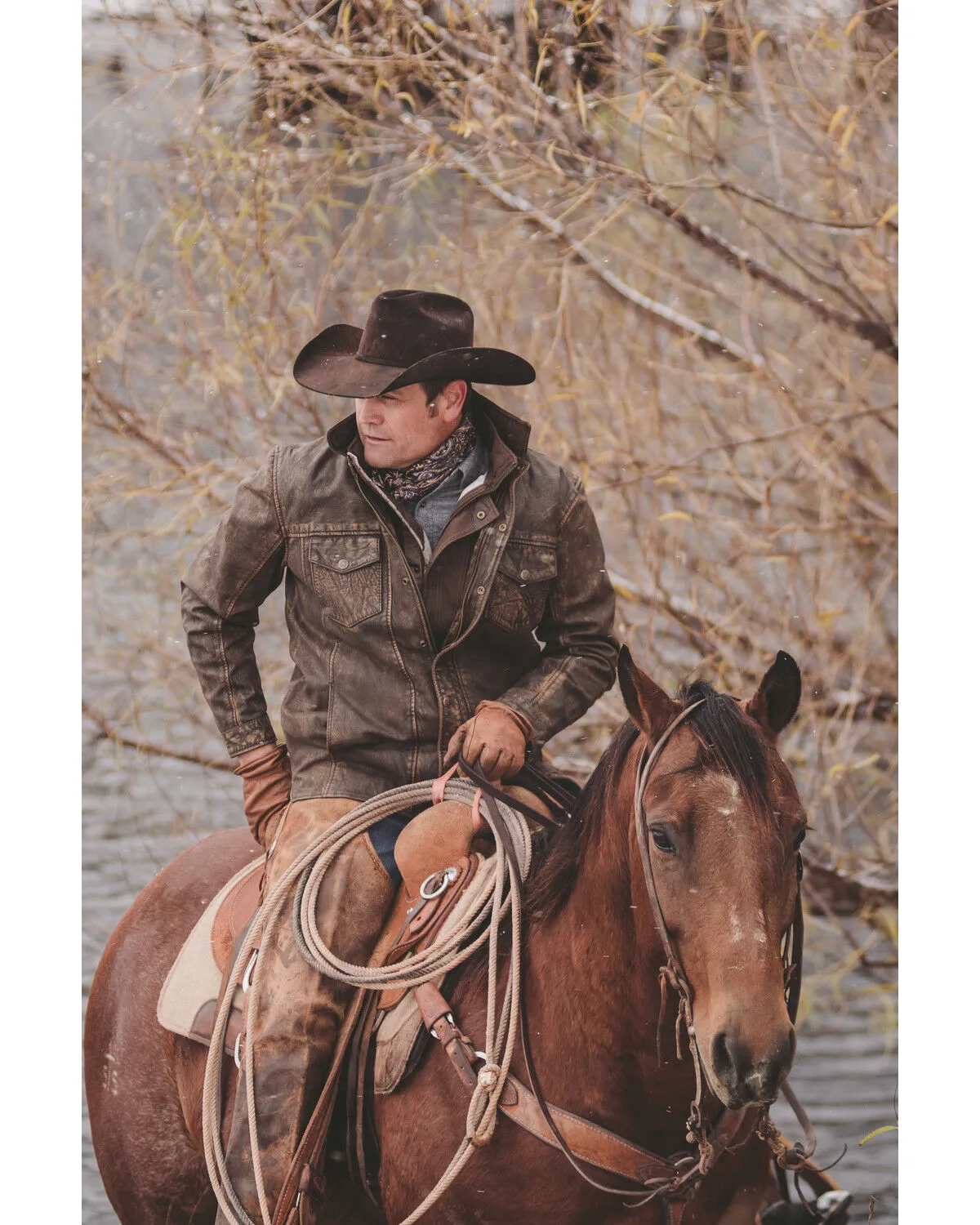 STS Ranchwear Men's Gray The Ranch Hand Leather Jacket