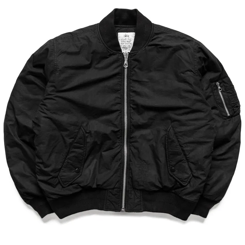 Stussy Quilted Bomber Waxed - Black