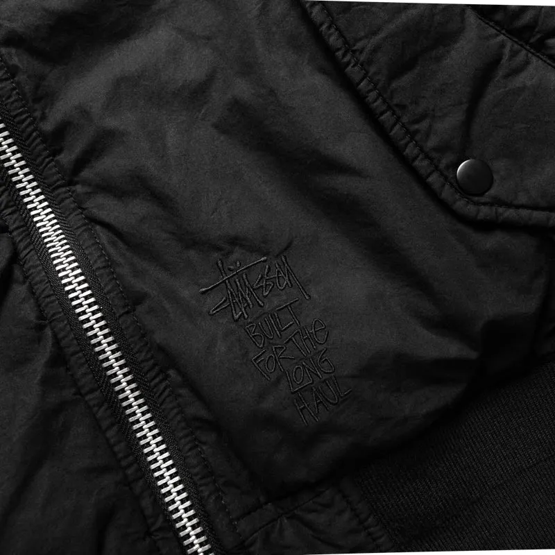 Stussy Quilted Bomber Waxed - Black