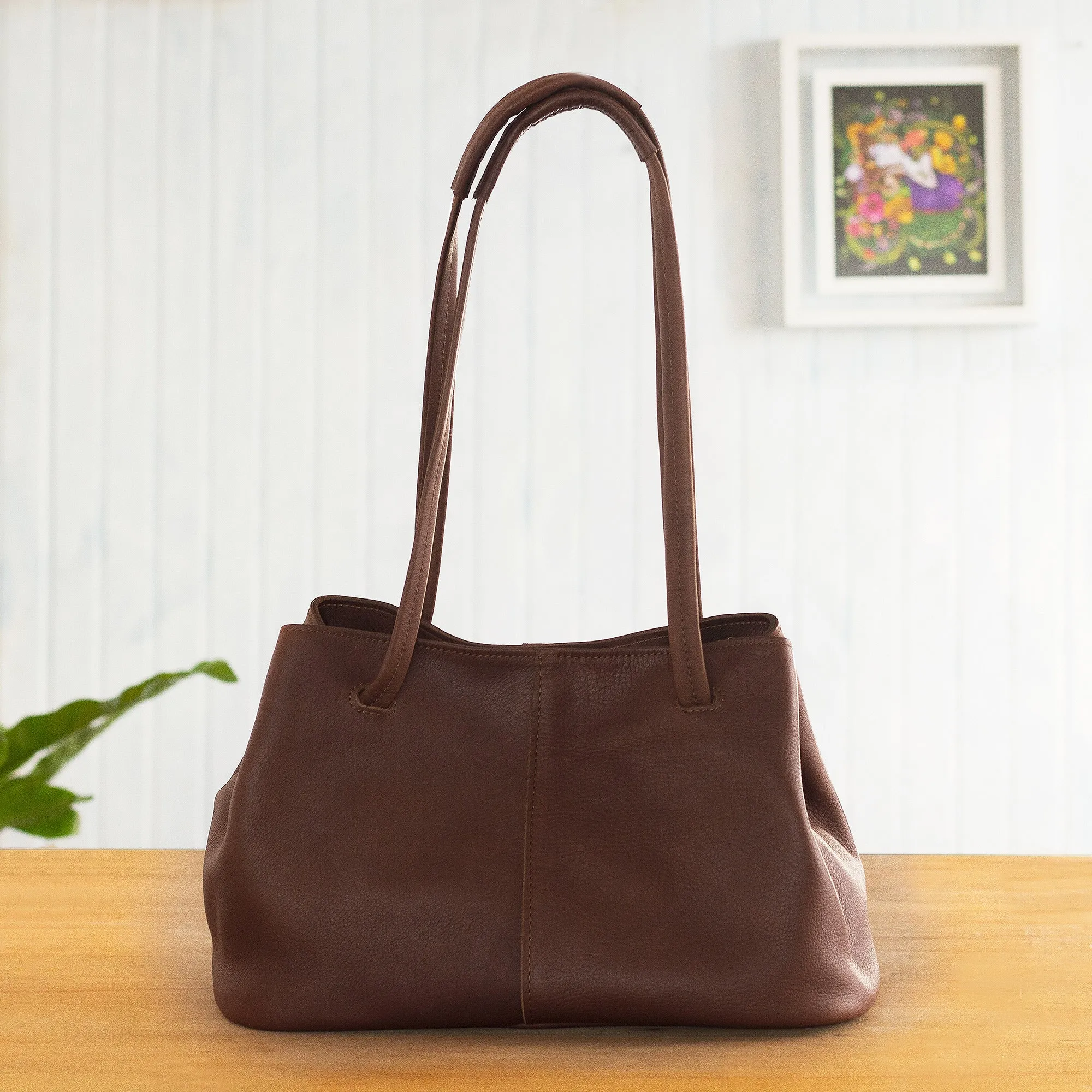 Stylish in Brown Versatile Hand Crafted Brown Leather Shoulder Bag