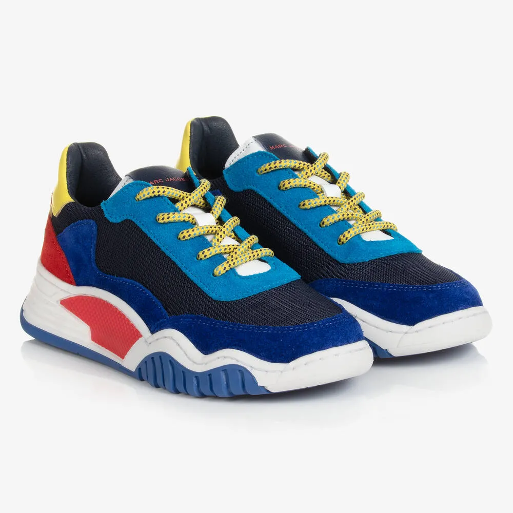 Teen Boys Blue Colourblock Mesh Trainers 