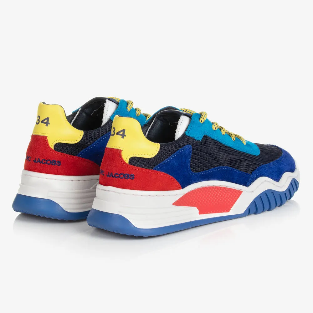 Teen Boys Blue Colourblock Mesh Trainers 