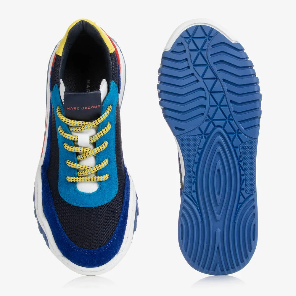 Teen Boys Blue Colourblock Mesh Trainers 