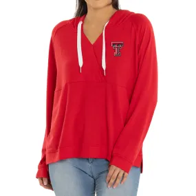 Texas Tech Red Raiders Women's Scarlet Christine Cross Front Tri-Blend Pullover Hoodie