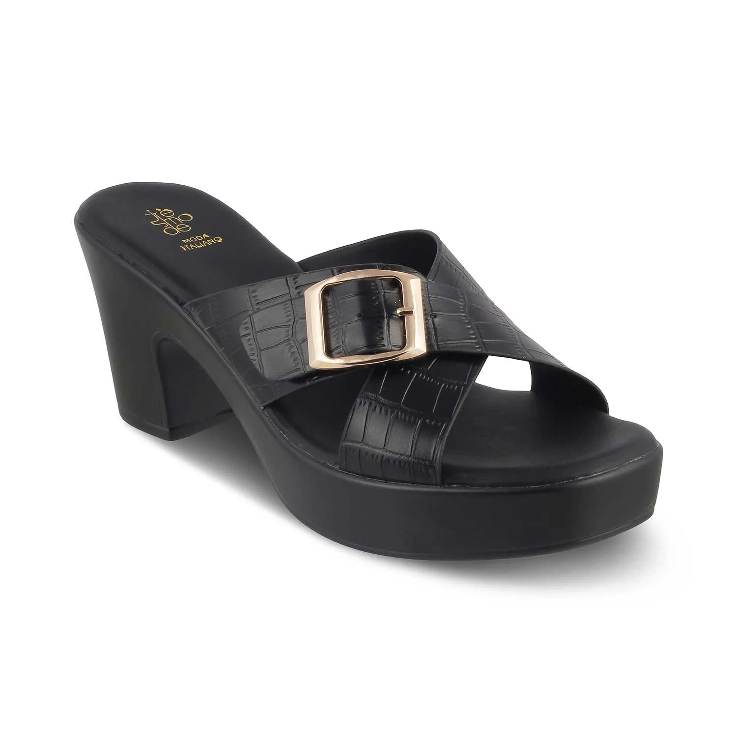 The Argentia Black Women's Dress Block Heel Sandals Tresmode