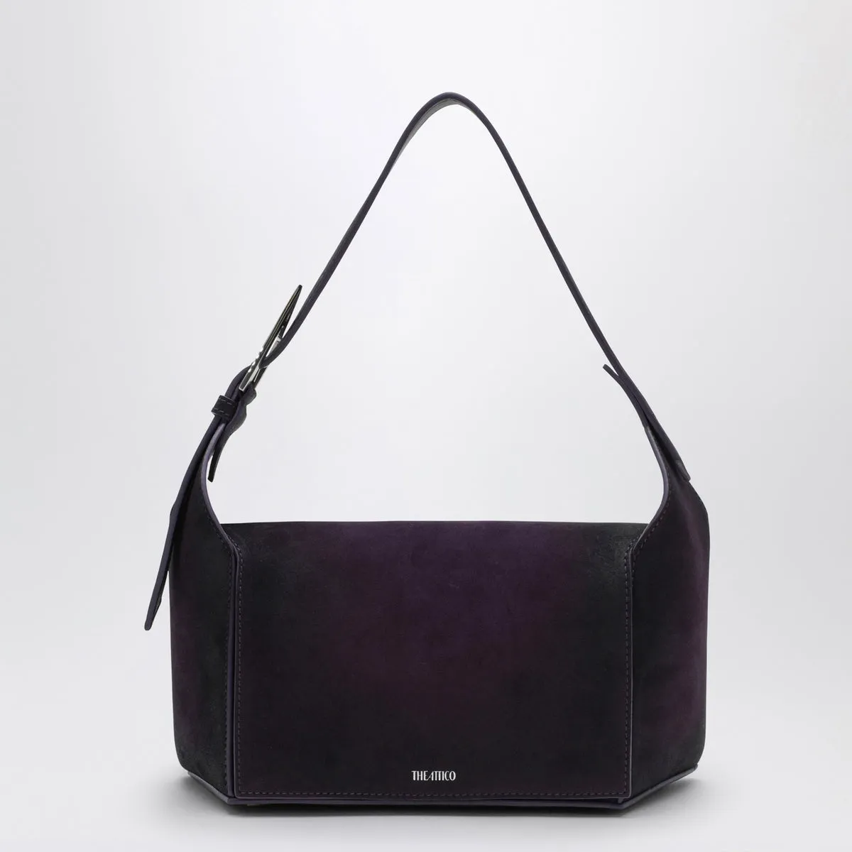 The Attico    The Attico Dark Violet 7/7 Suede Shoulder Bag