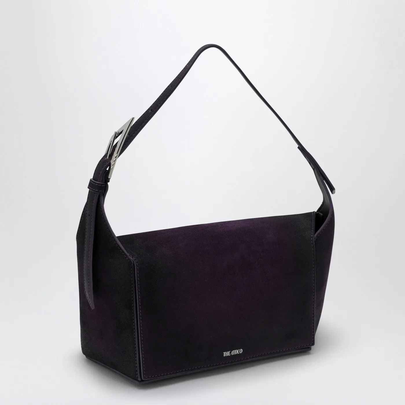 The Attico    The Attico Dark Violet 7/7 Suede Shoulder Bag