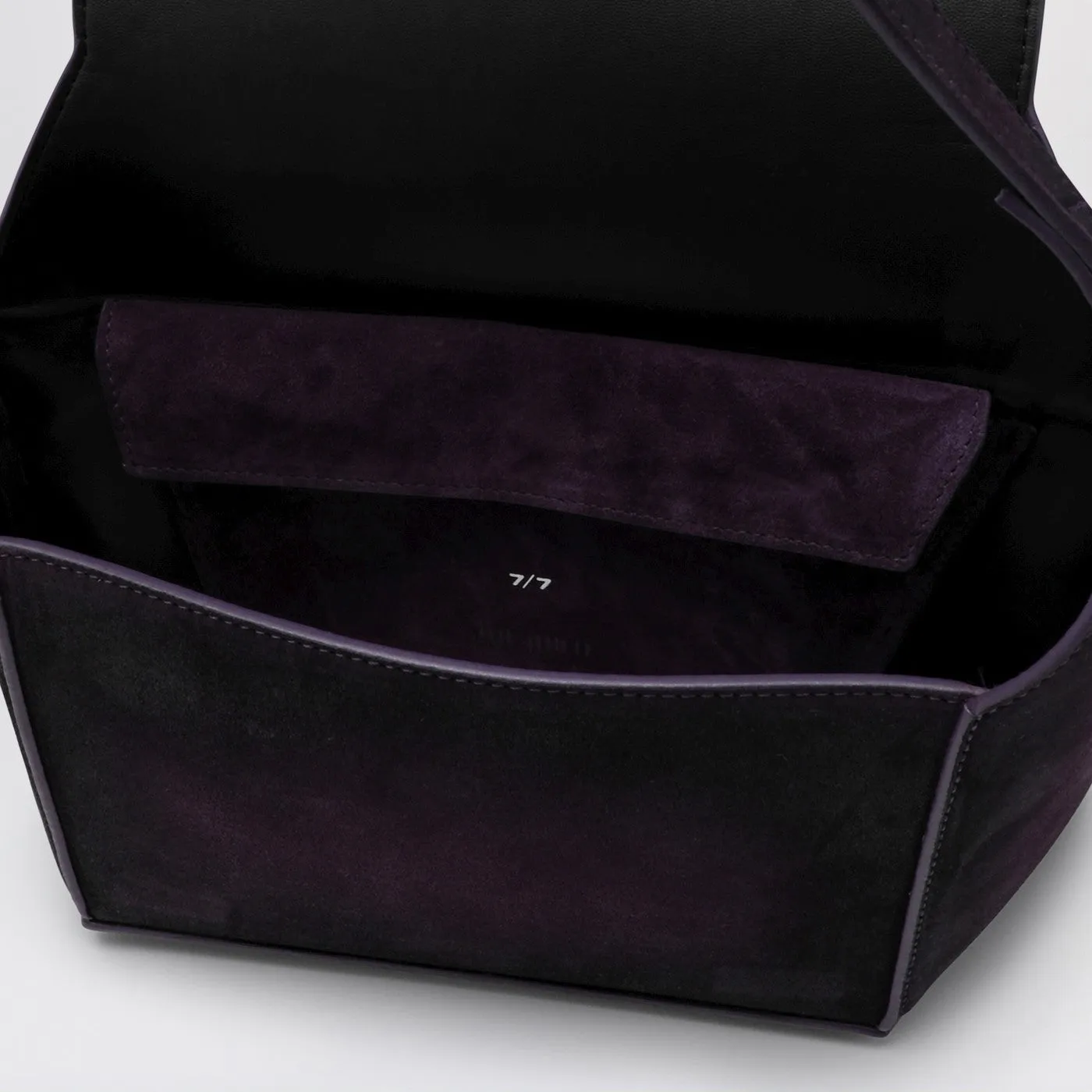 The Attico    The Attico Dark Violet 7/7 Suede Shoulder Bag